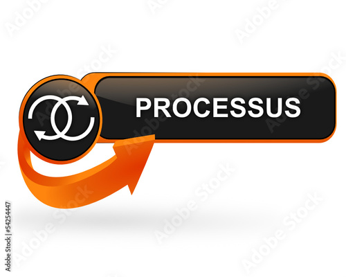 processus sur bouton web design orange