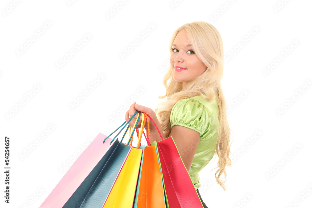 Attractive girl with shopping bags Attractive girl with shopping bags