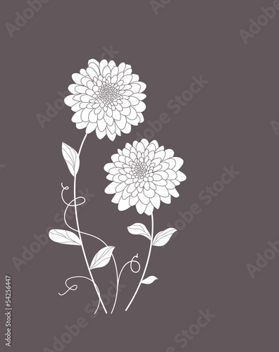 Cute floral card with dahlias