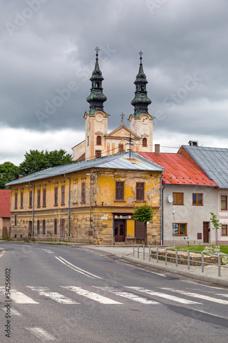 Church in Podolínec town in northern Slovakia
