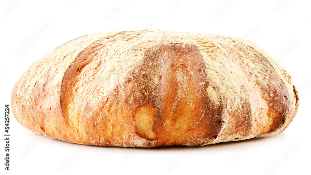 Large loaf of bread isolated on white Large loaf of bread isolated on white