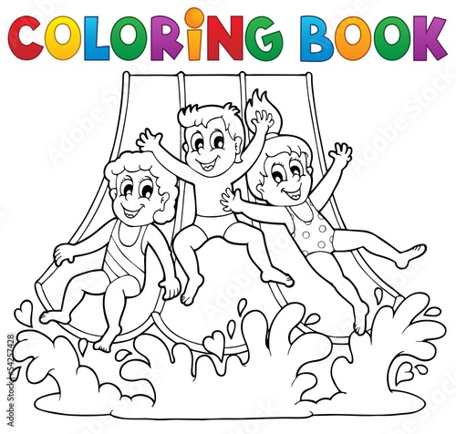 Coloring book aquapark theme 1