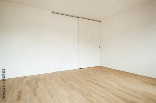interior new house, empty room with sliding door