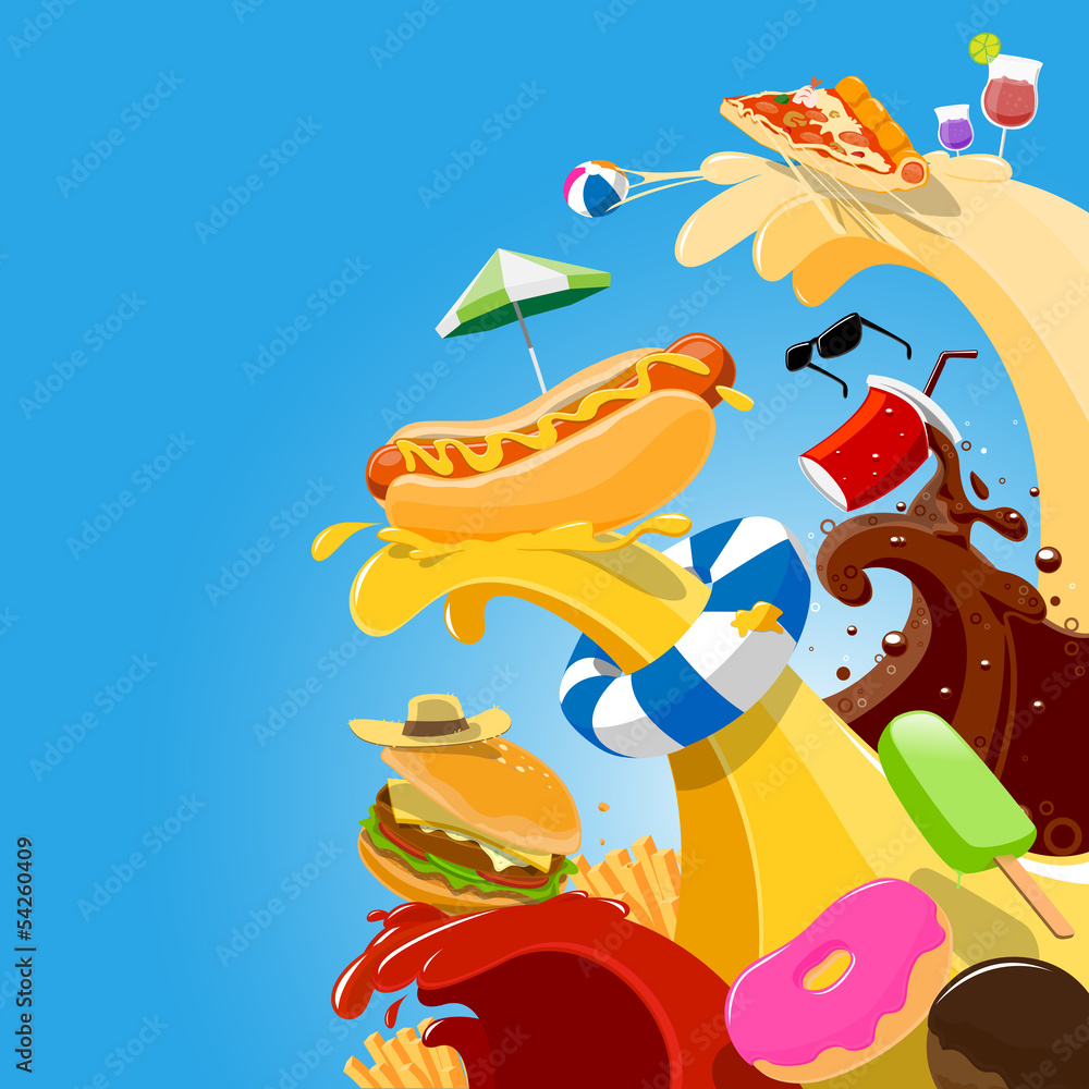 Naklejka premium Wave Foods