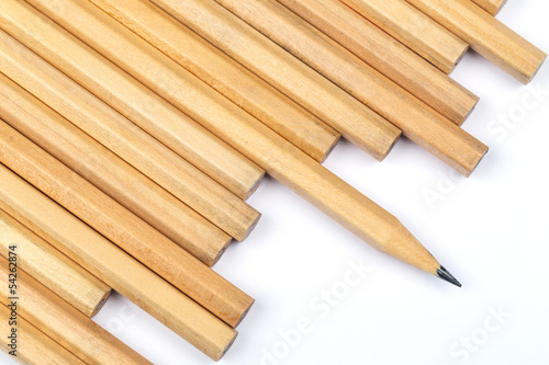 Heap of new pencil with one sharpen