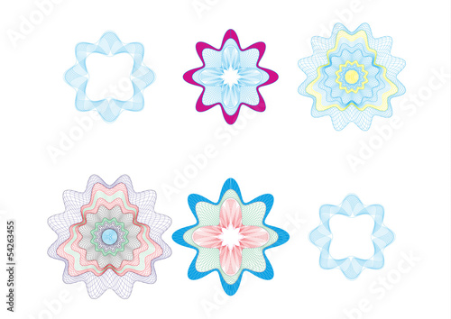 Guilloche elenent for diplom certificate money banknote design