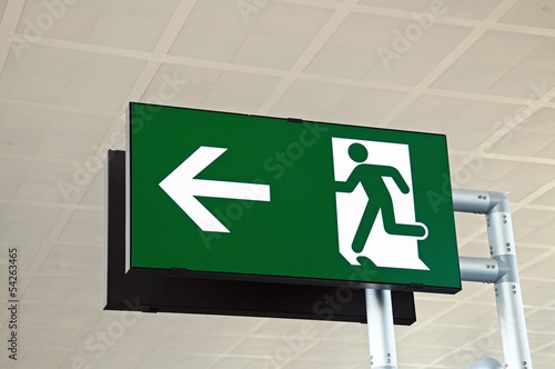 Green exit sign © Arena Photo UK