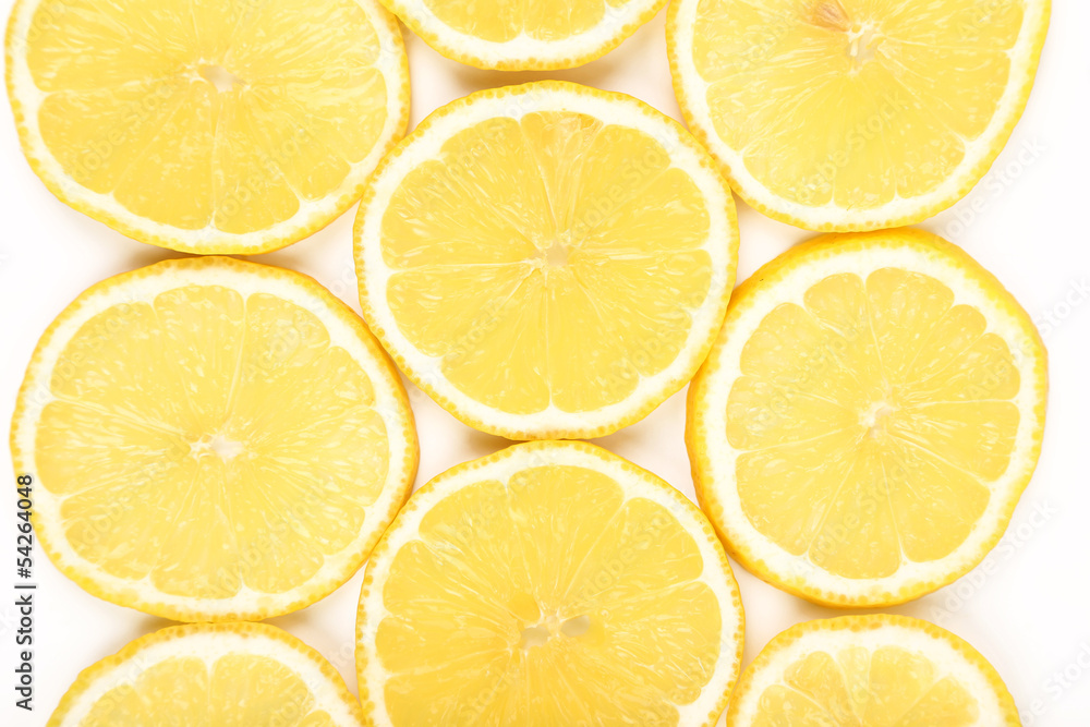 Lemon slices isolated on a white background
