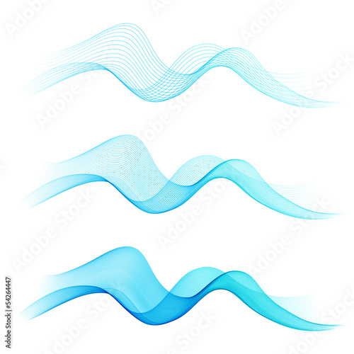 Set of blue wave