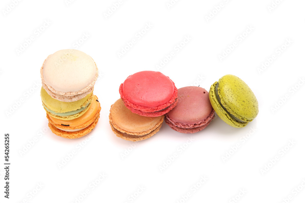 Colorful macaroon in close up isolated on white background Colorful macaroon in close up isolated on white background