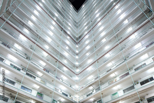 Twin tower type of public housing in Hong Kong