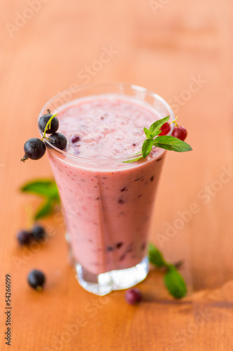 summer smoothies black currant in the cup