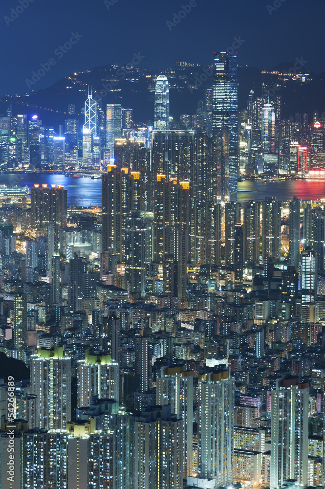 Aerial view of Hong Kong city