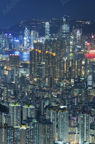 Aerial view of Hong Kong city © leeyiutung