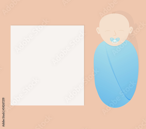 Sleeping baby boy in swaddle