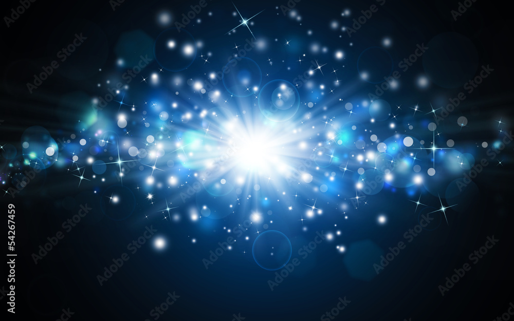 beautiful blue festive background with rays and stars beautiful blue festive background with rays and stars