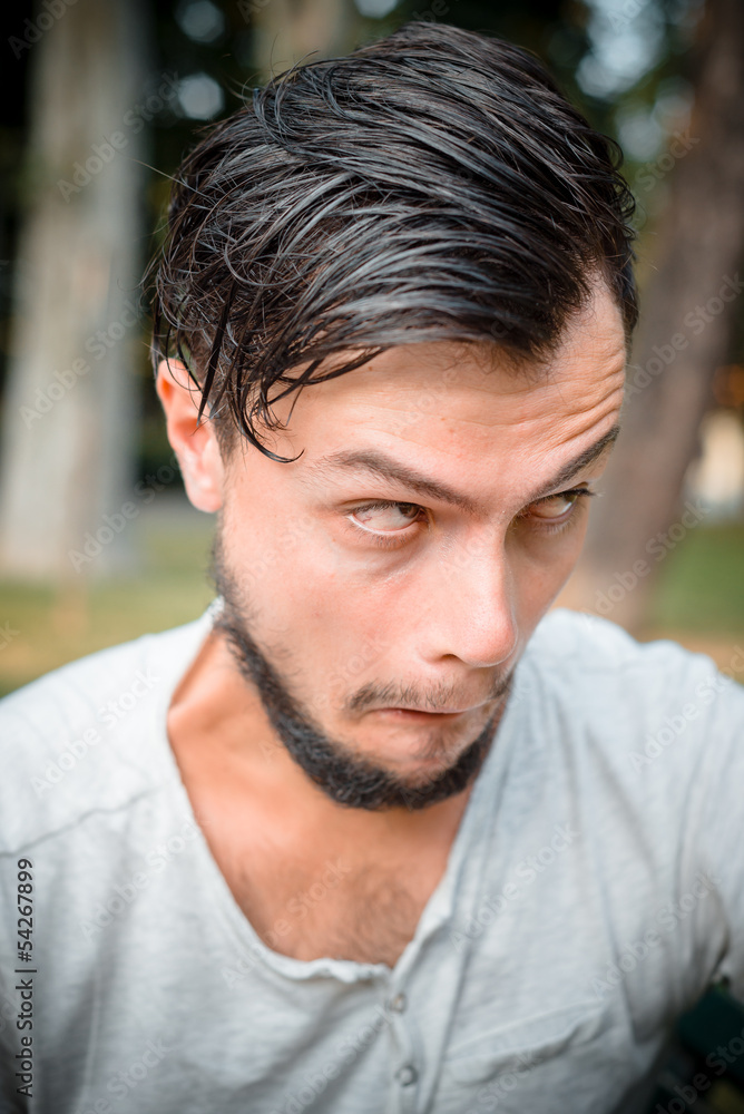Fototapeta premium close up portrait of youg stylish man