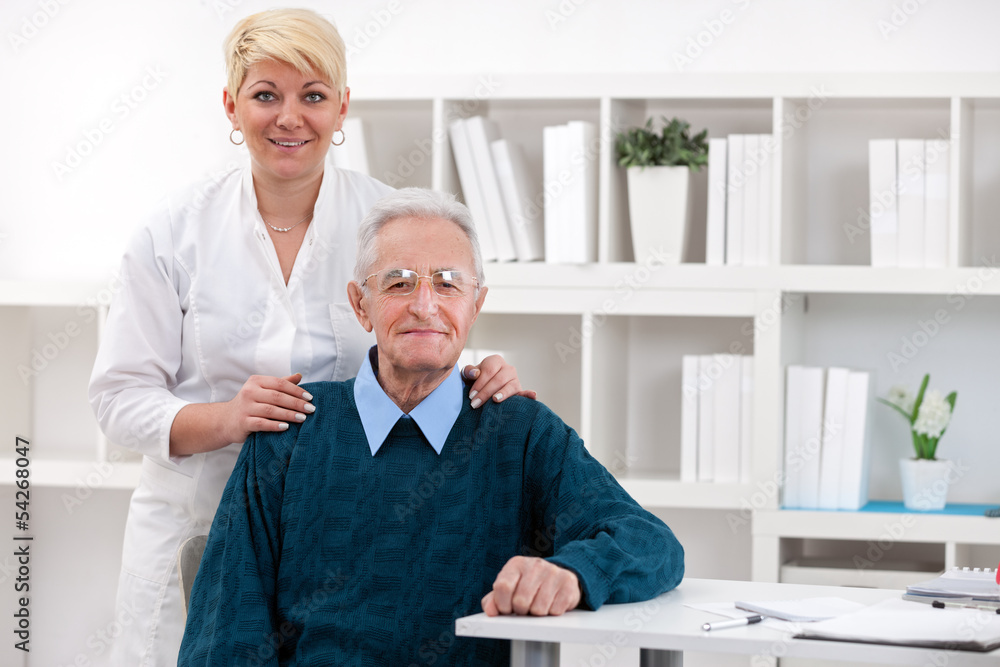 Old men with nurse