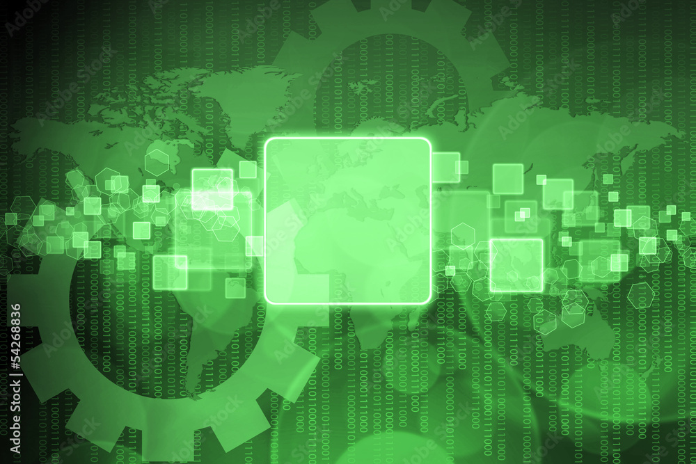 Touch screen interface on business background Touch screen interface on business background