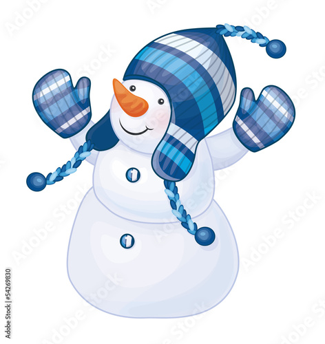 Vector of fun snowman isolated.