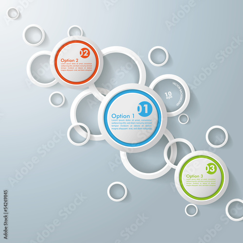 Infographic White Rings Three Colorful Cricles