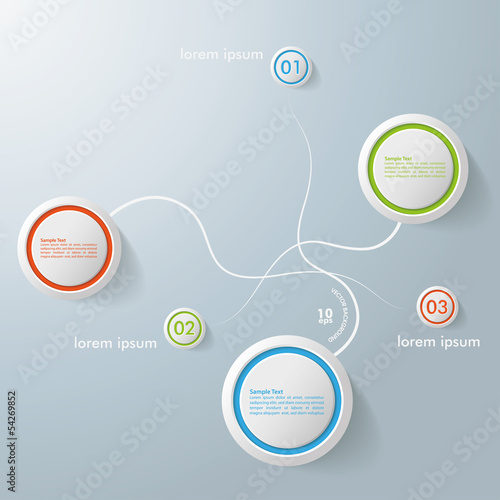 Infographic Design Swirls Circles 3 Options