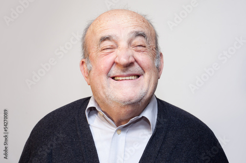 old man laughing photo