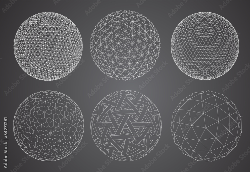 Wireframe spheres 