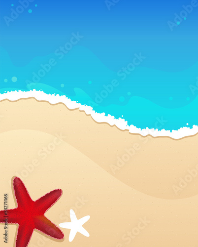 Beach with starfishes