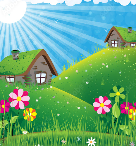 Sunny rural landscape