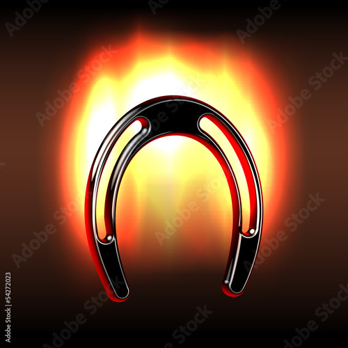 Lucky horseshoe over fire