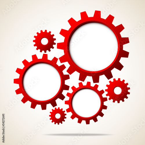 Red Gears Abstract Background