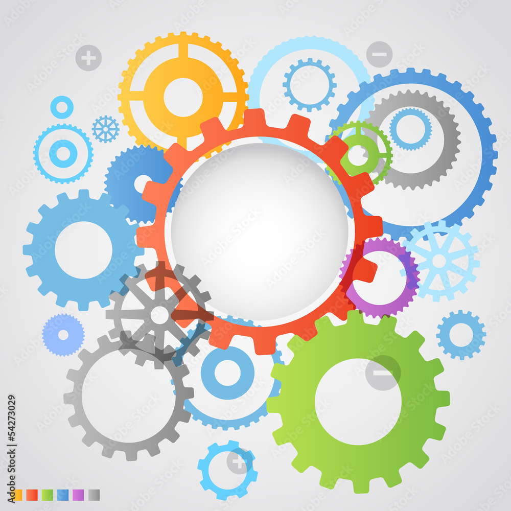Color different gear wheels abstract background Color different gear wheels abstract background