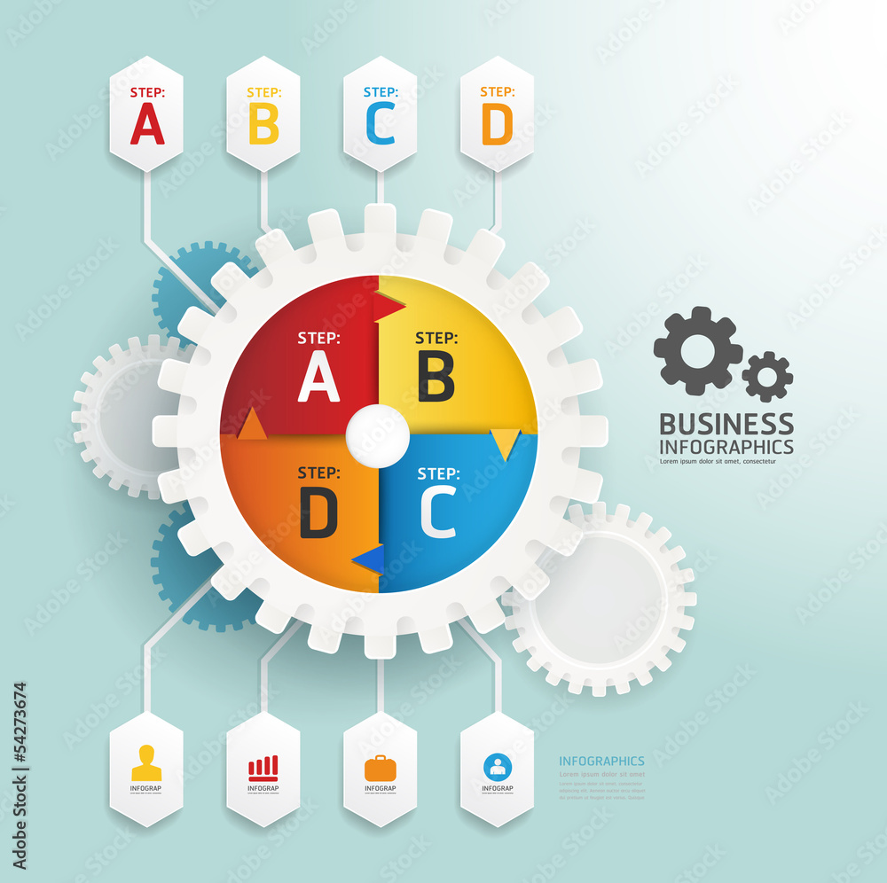 Modern Design gear style infographic template / can be used for Modern Design gear style infographic template / can be used for