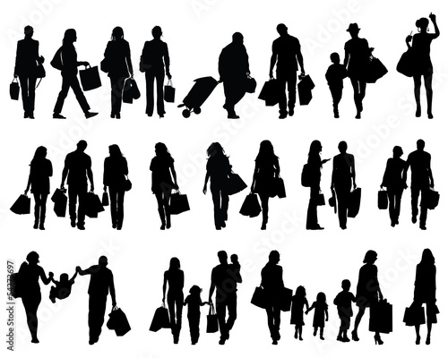 Blackof shopping-vector silhouettes