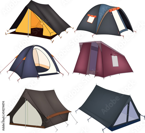 Set of tourist tents