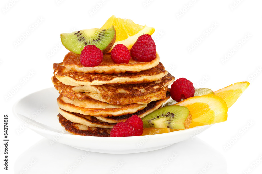delicious sweet pancakes isolated on white delicious sweet pancakes isolated on white
