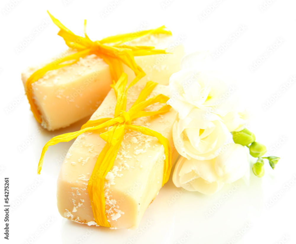 Natural handmade soap, isolated on white Natural handmade soap, isolated on white