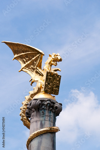 Golden Dragon Statue in Den Bosch, The Netherlands photo