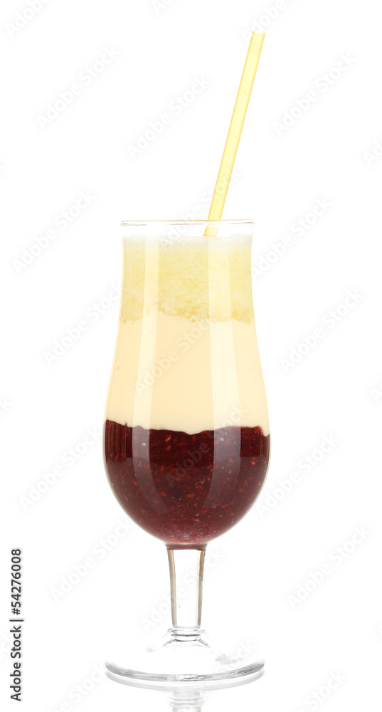 Delicious fruit smoothie isolated on white Delicious fruit smoothie isolated on white