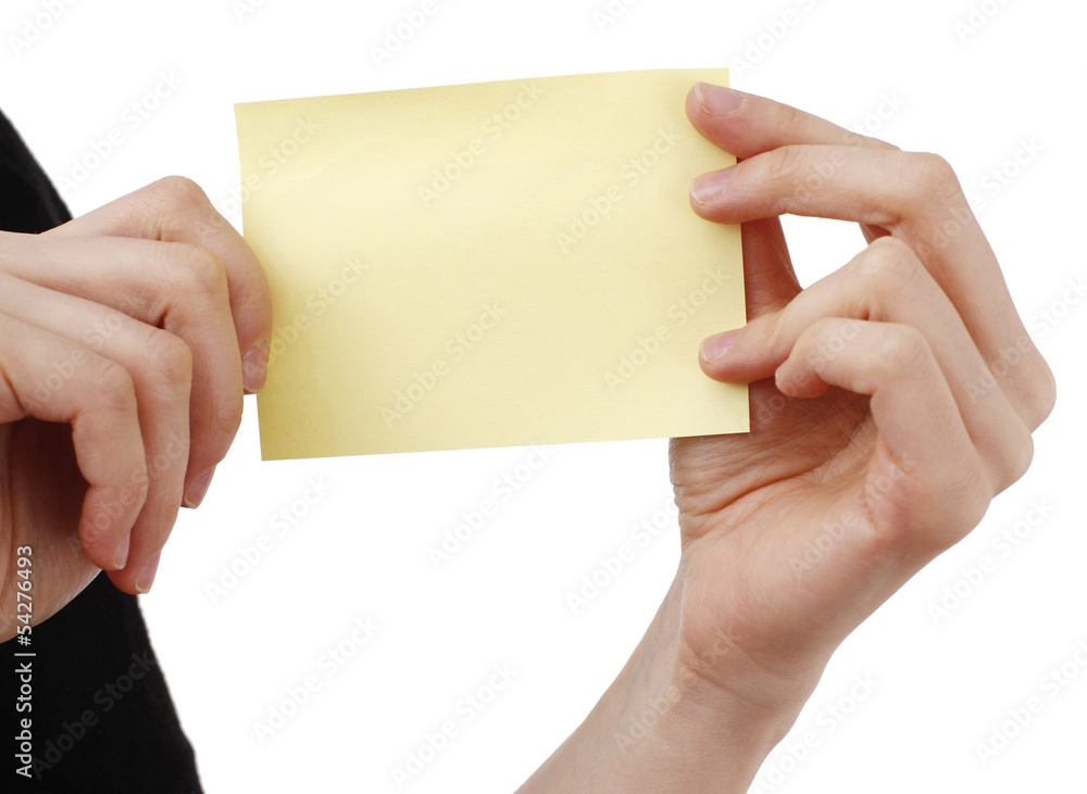 Woman and post it Woman and post it