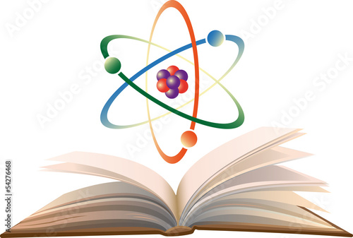 Molecule and an open book.