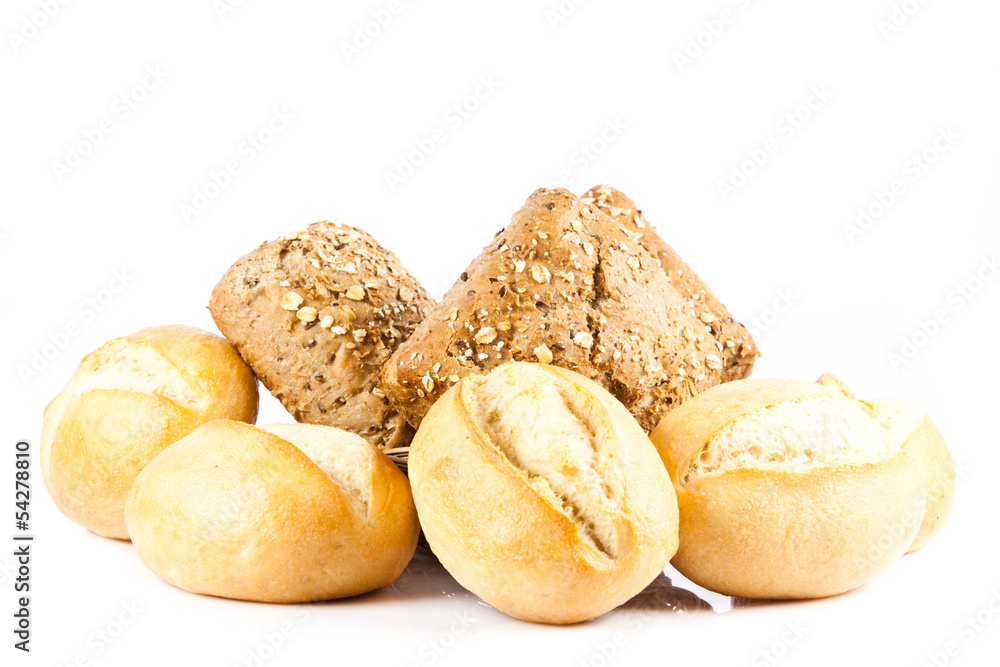 bun bread isolated on white background