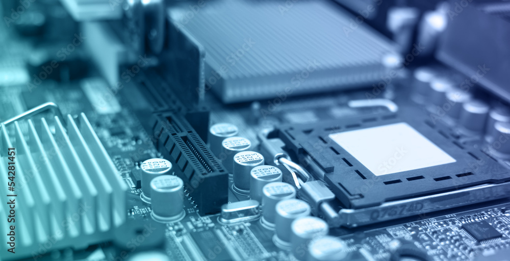 Fototapeta premium Digital hardware.electronic circuit close-up