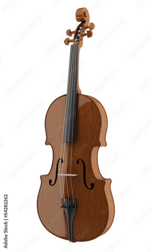 Fototapeta premium brown violin isolated on white background