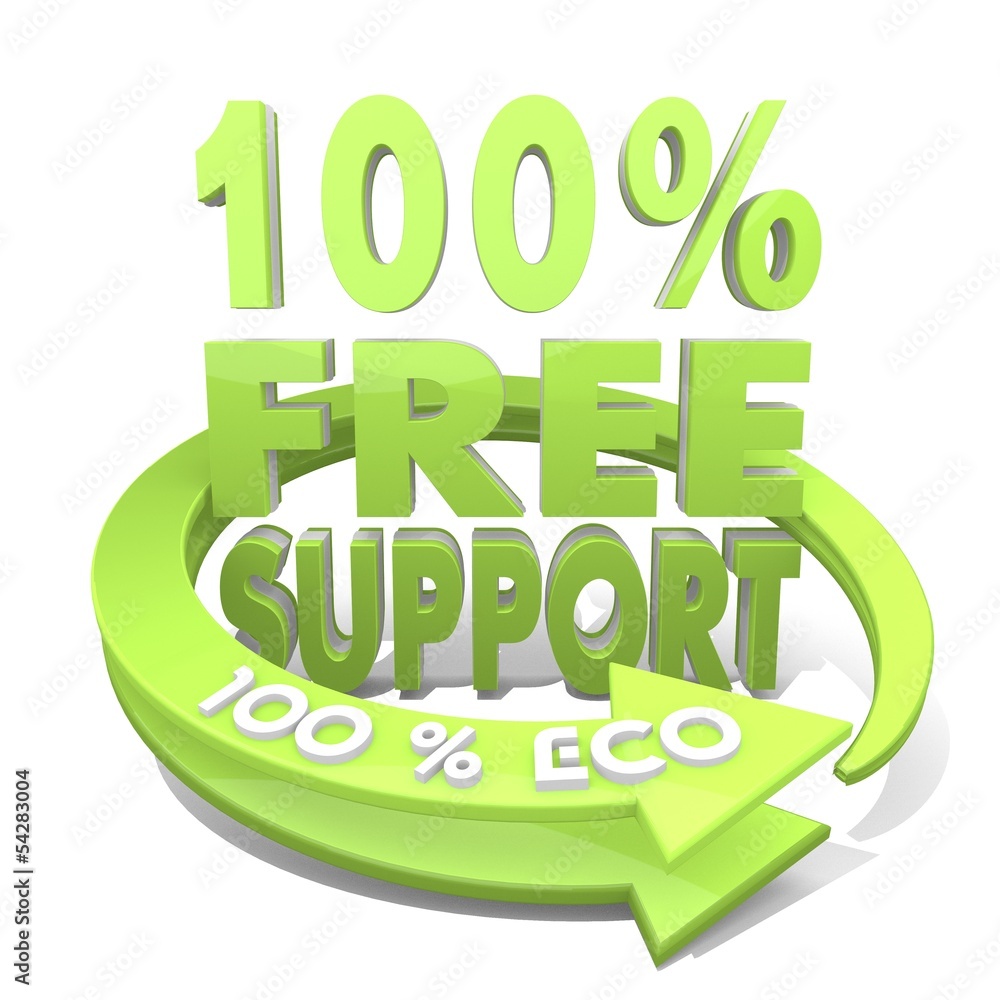 Fototapeta premium 100 percent free support icon a 100 percent eco