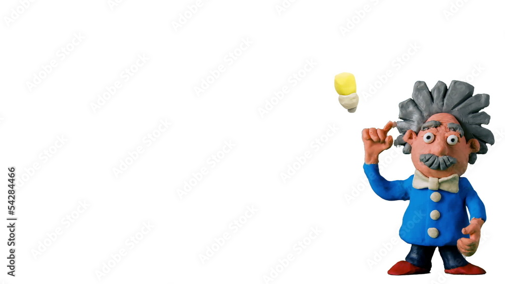 Cartoon scientist having an idea (including alpha channel). Cartoon scientist having an idea (including alpha channel).