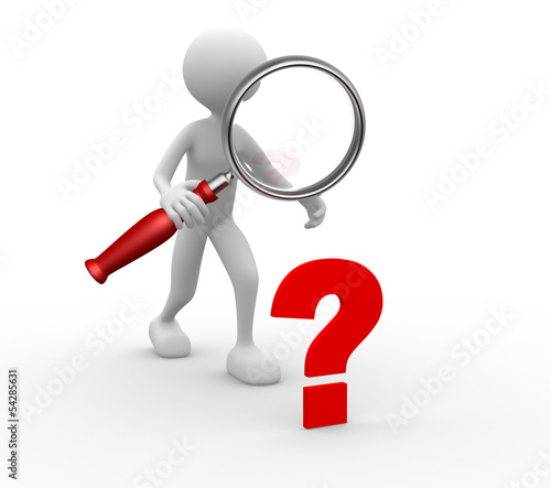 Magnifier and question mark