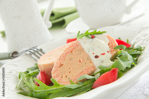 Souffle salmon baked in the oven.