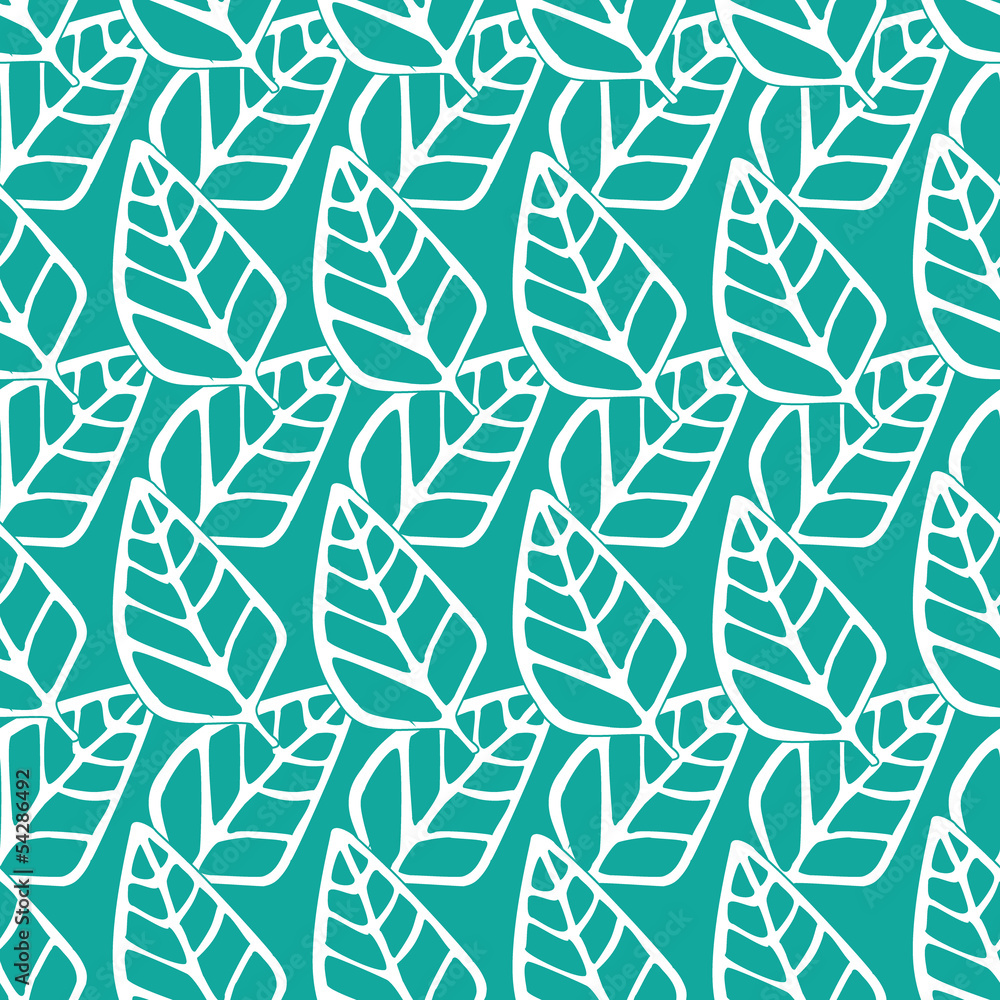 Fototapeta premium Seamless pattern of leaf background vector illustration